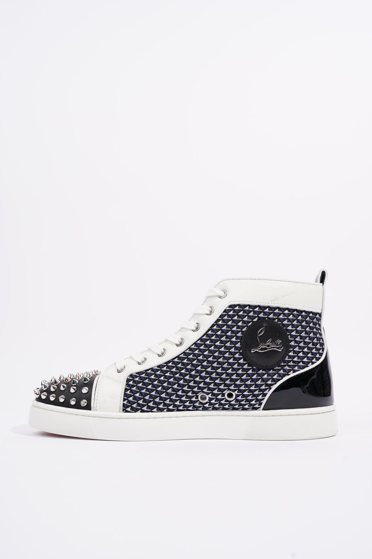 Christian Louboutin Lou Spikes Suede Sneakers - Black - 41.5