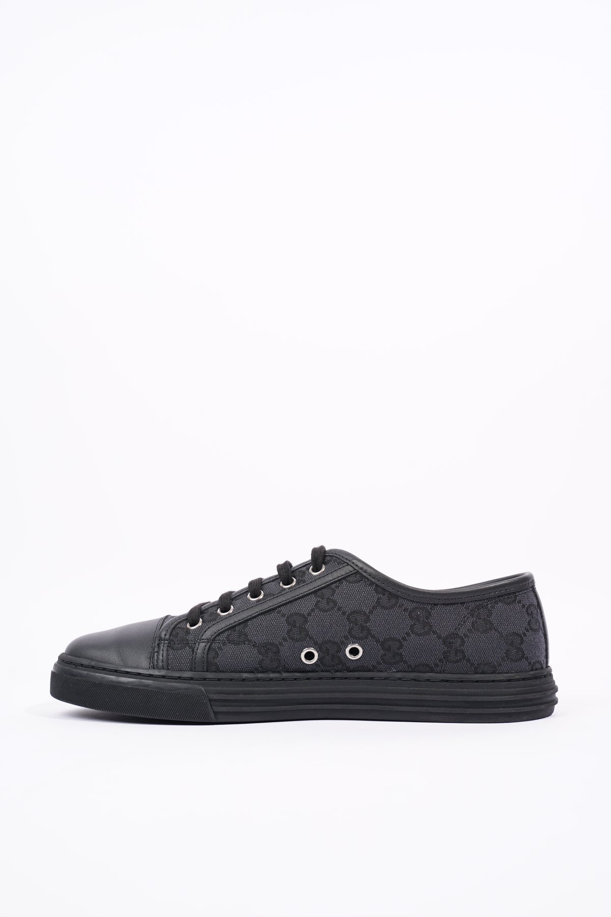 Gucci Mens GG Canvas Low Top Sneaker Black EU 40 UK 6 Luxe