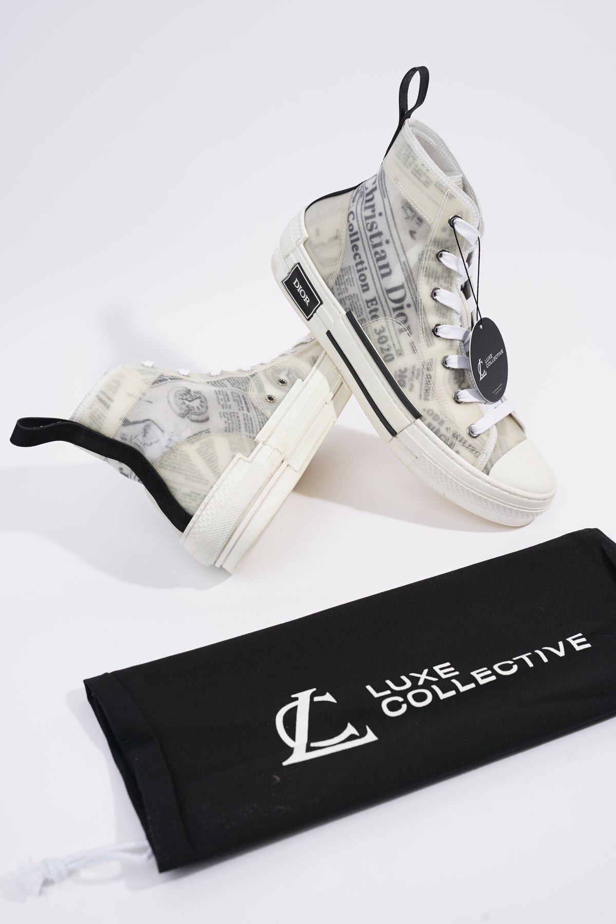 Homme dior sneaker b23 haute toile 2024 blanche à motif dior and daniel arsham