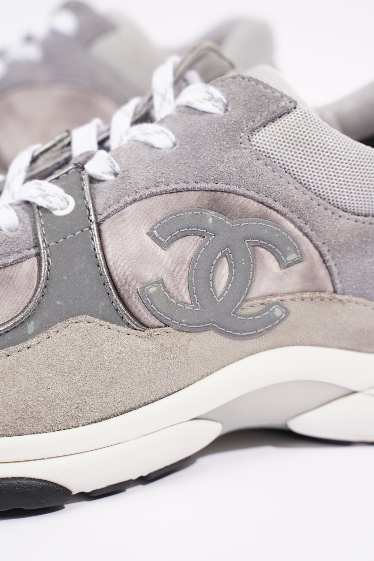 Grey chanel sale trainers