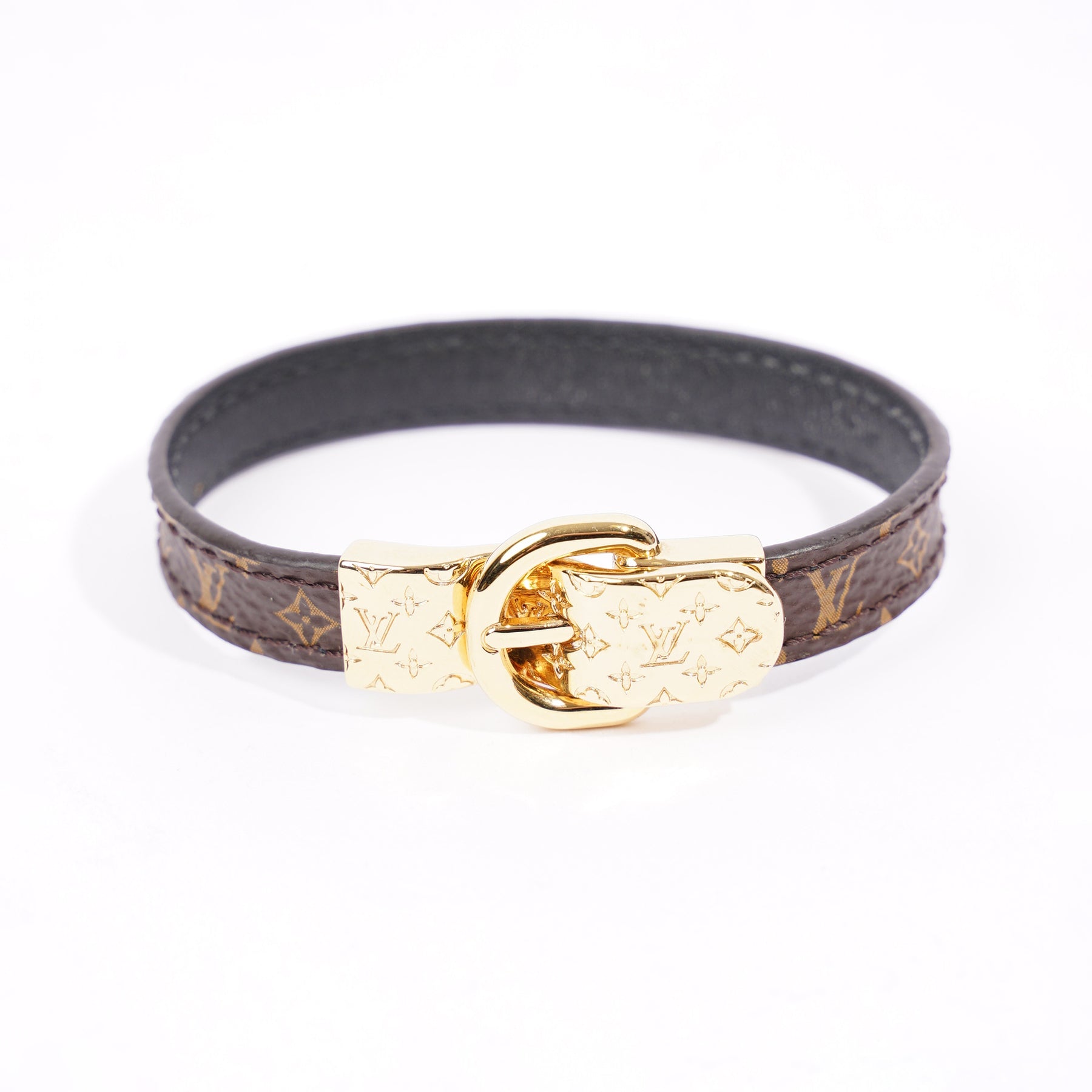 Louis Vuitton Monogram Bracelet Fasten Your M6170E Gold Plated Accessories
