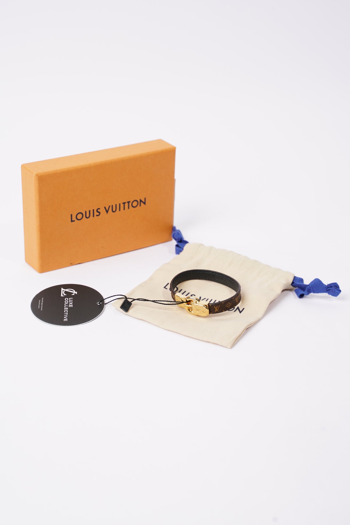 LOUIS VUITTON Monogram Bracelet Fasten Your LV Brown M6170E 90181254