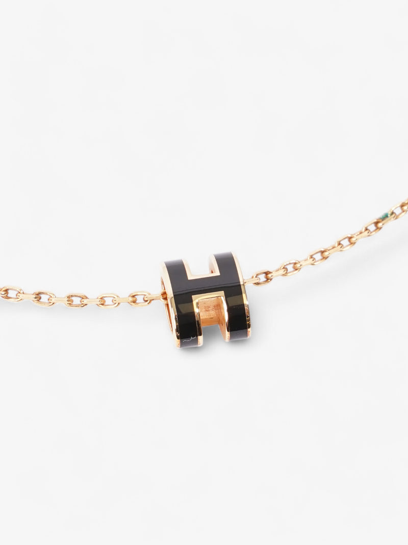  Hermes Mini Pop H pendant Black / Gold Yellow Gold