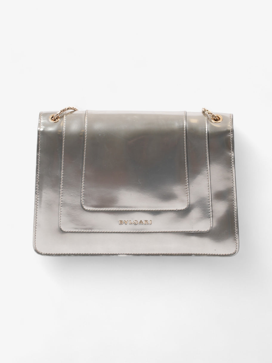 Bvlgari Serpenti Forever Bag Silver Patent Leather Image 4