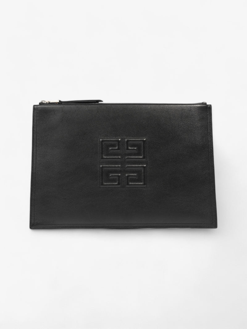  Givenchy 4G Emblem Clutch Black Leather Large