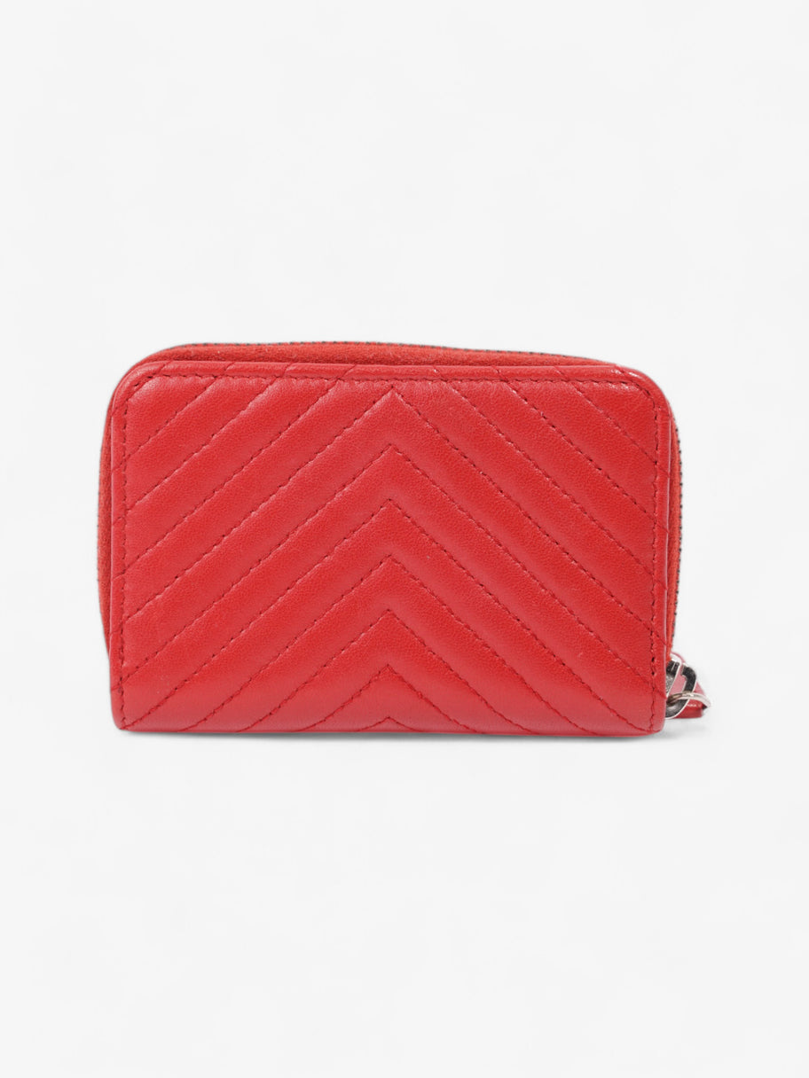 Chanel Zip Around Coin Purse Red Lambskin Leather Image 3