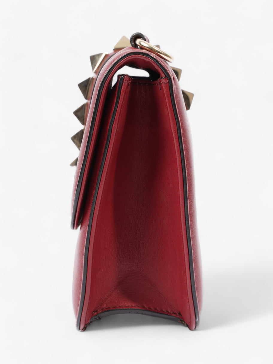 Rockstud Medium Glam Lock Flap Burgundy Leather Image 3