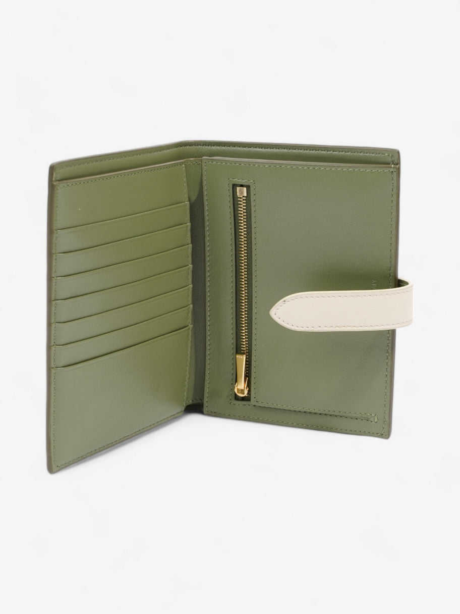 Celine Strap Wallet Green / Cream Leather Image 5