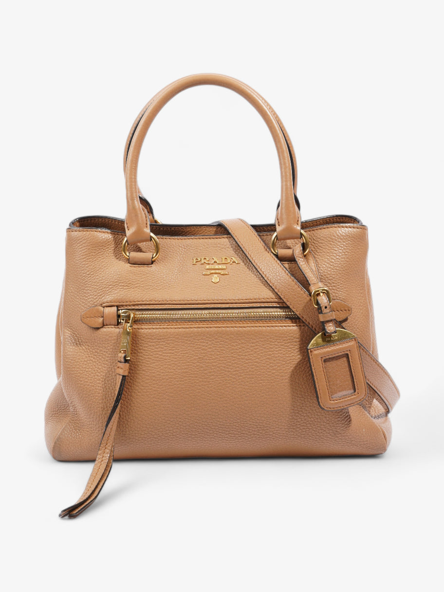 Prada Vitello Phoenix Tote Tan Leather Image 1