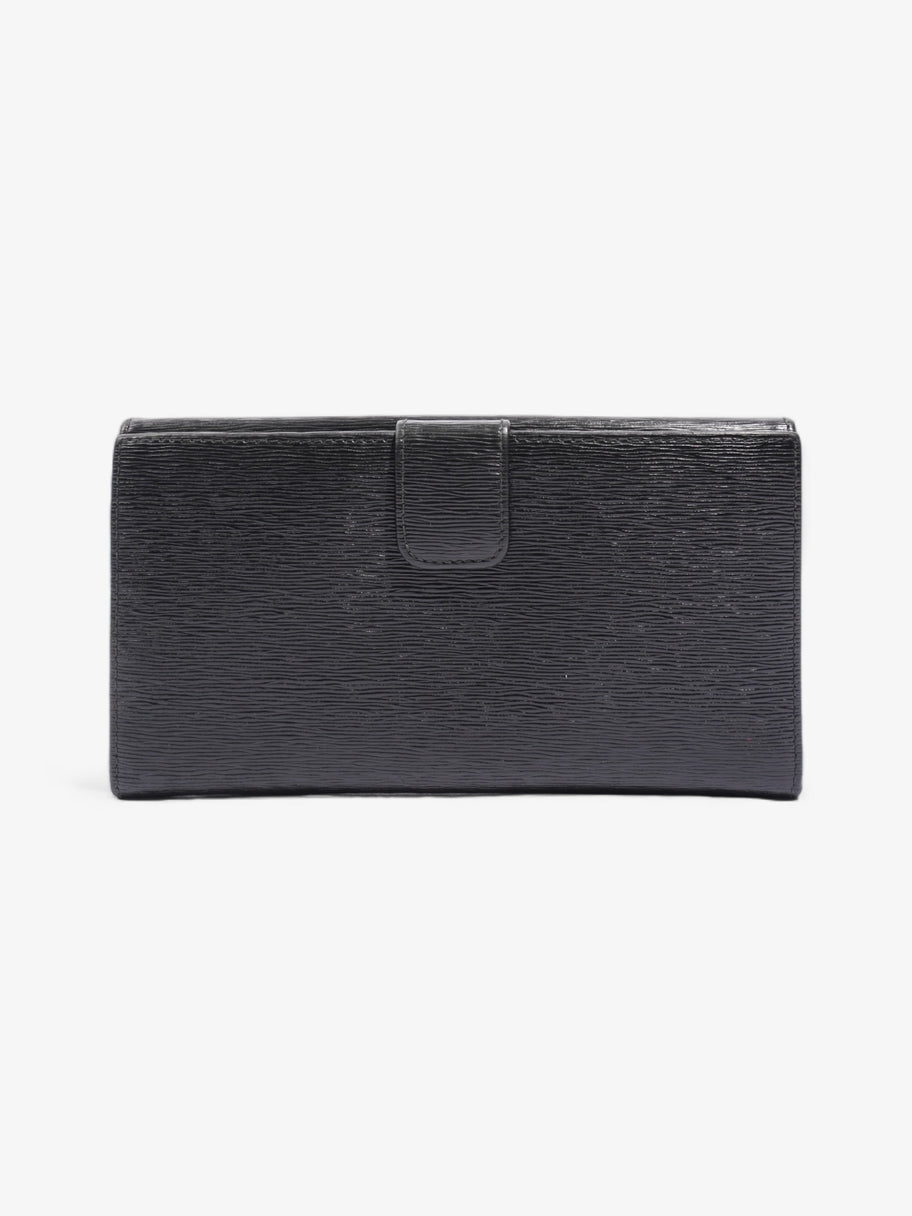 Prada Continental Flap Wallet Black Leather Image 3