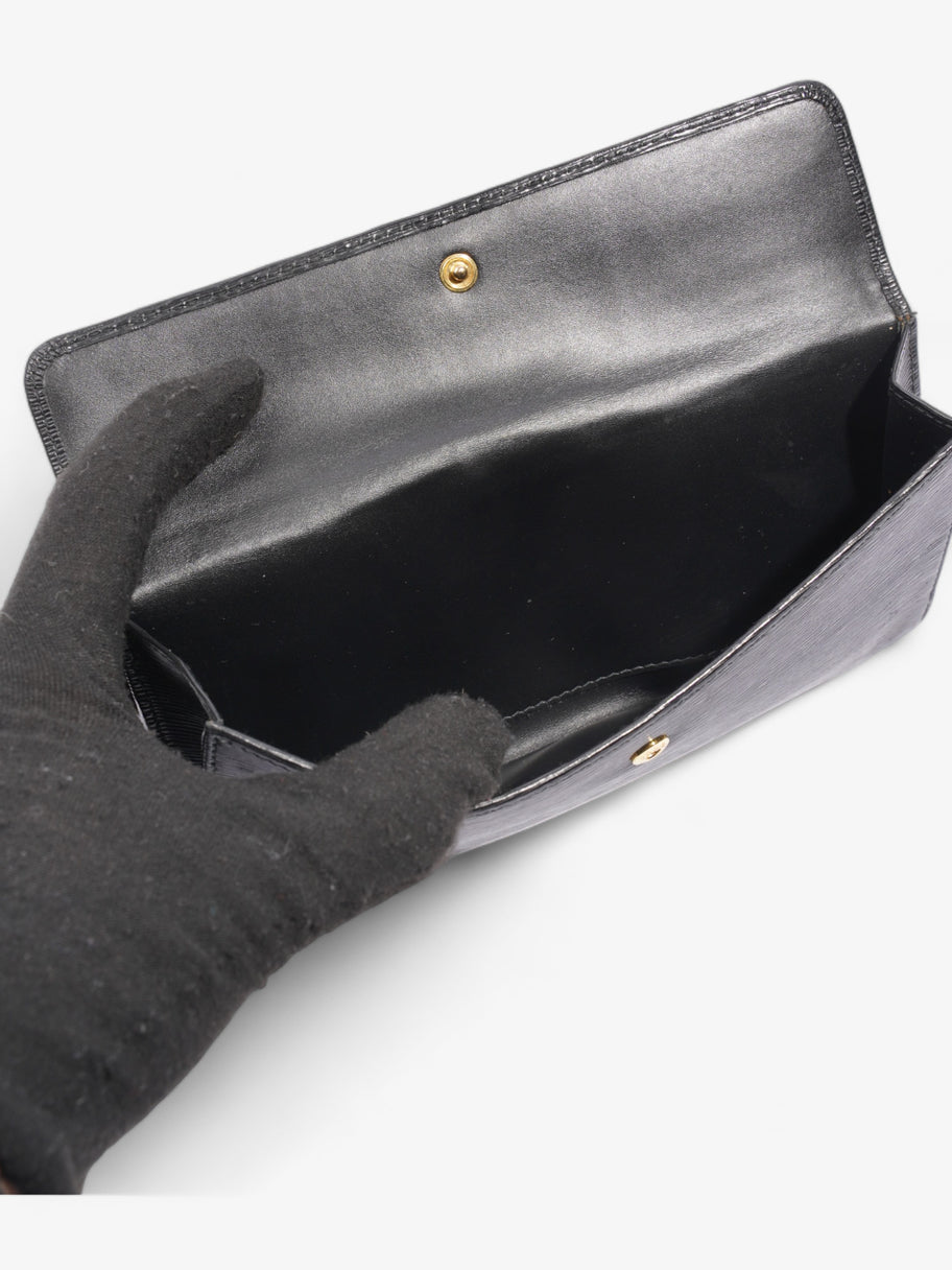 Prada Continental Flap Wallet Black Leather Image 7