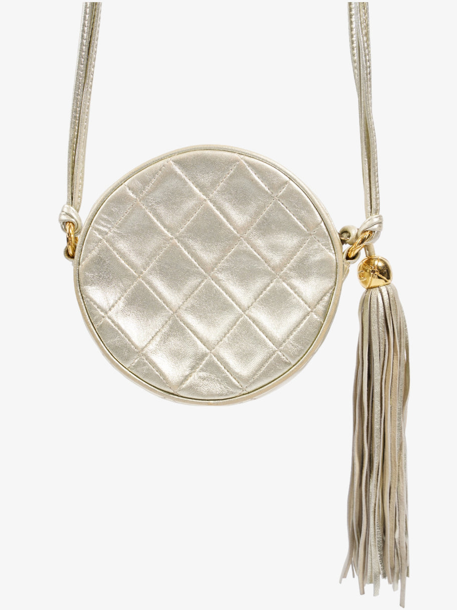 Chanel Round Logo Bag Gold Leather Mini Image 4