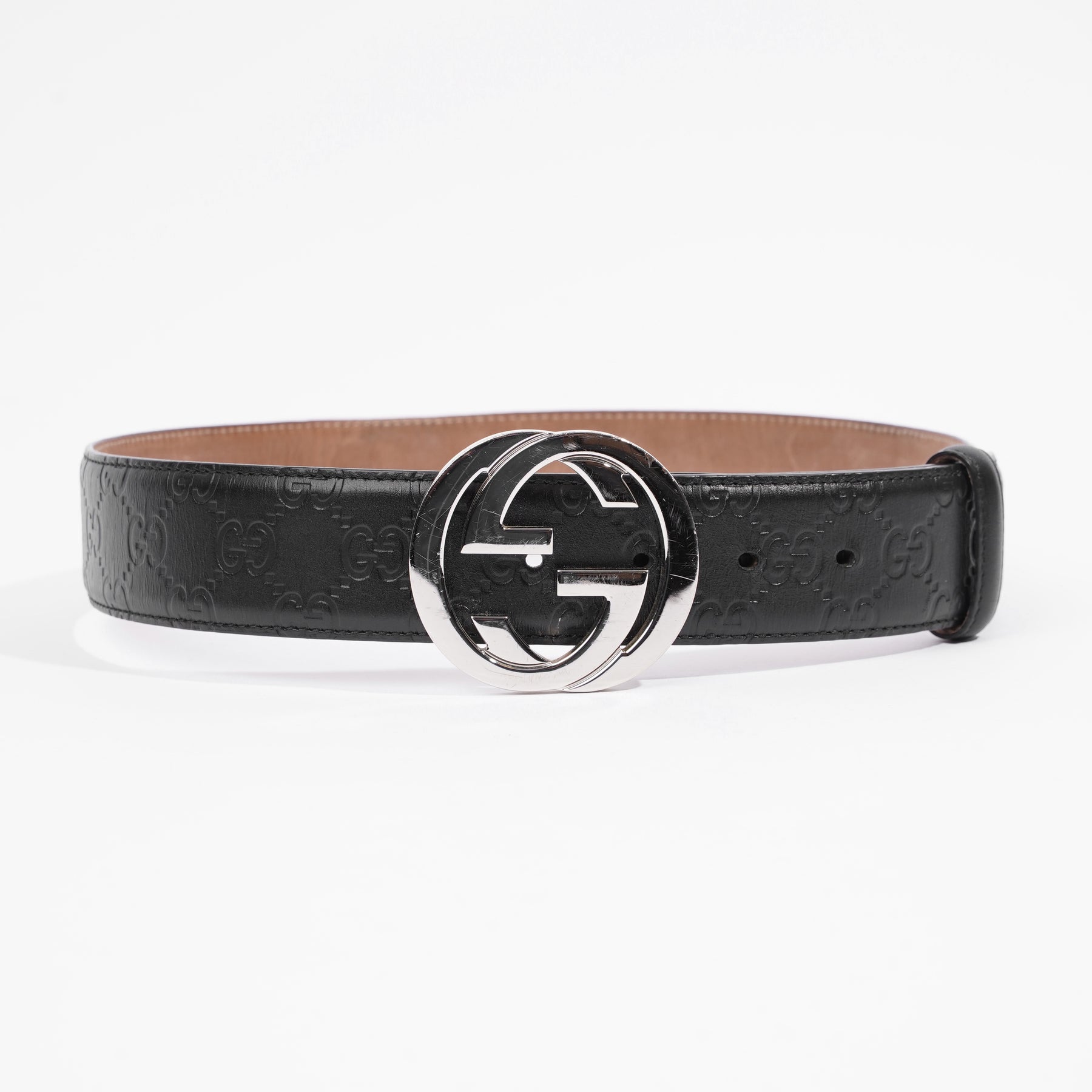 GG leather belt in black - Gucci