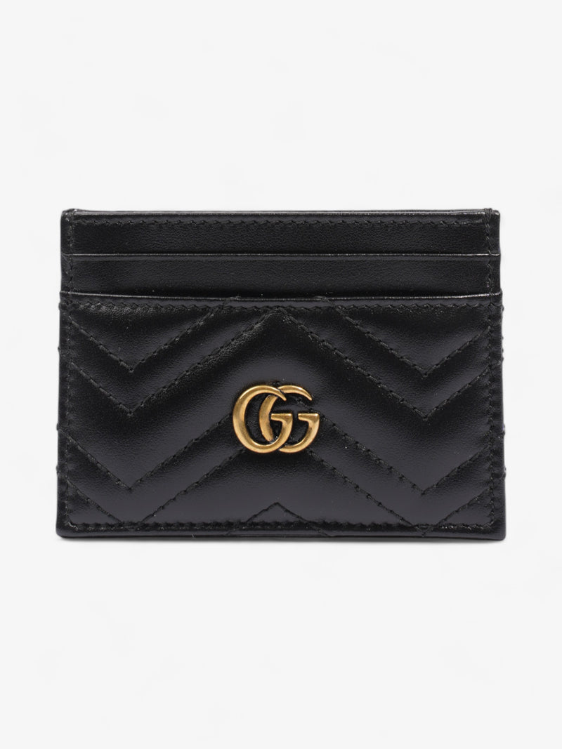  Gucci GG Marmont Card Holder Black Matelasse Leather