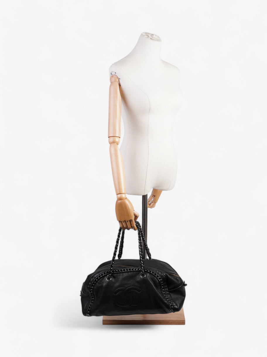 Chanel Luxe Ligne Bowling Bag Black Goatskin Leather Large Image 2