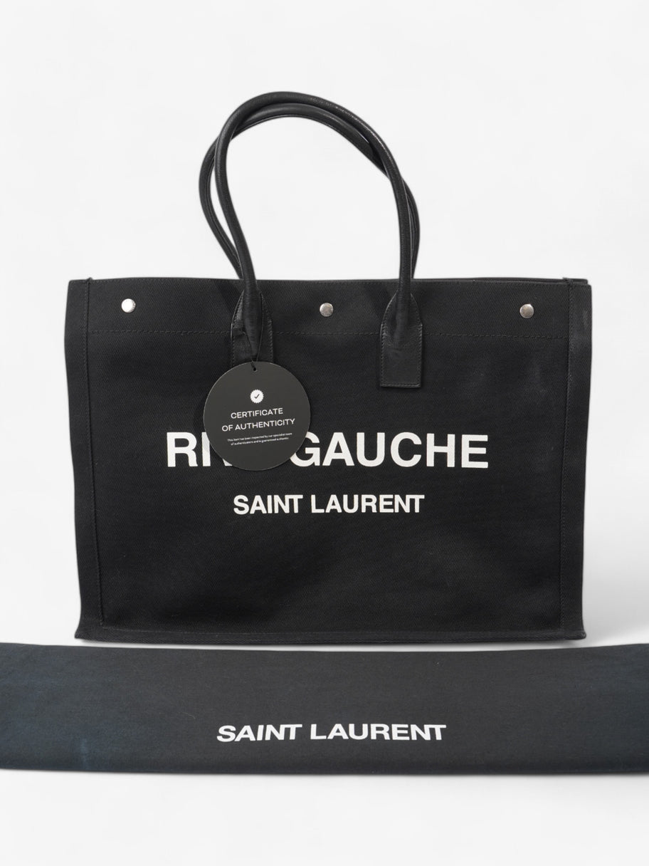 Saint Laurent Rive Gauche Black / White Cotton Large Image 8