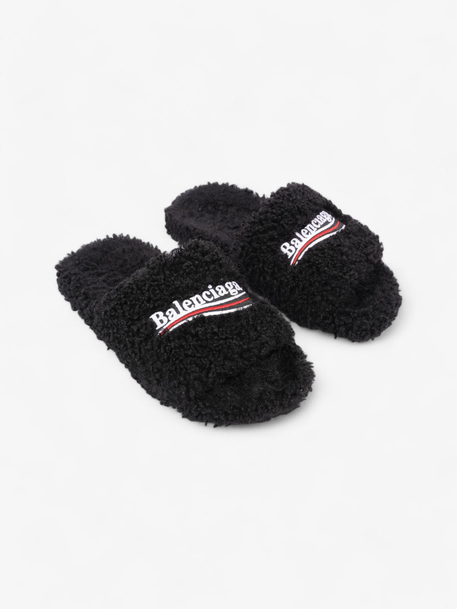 Balenciaga Furry Slider Black / White / Red EU 37 UK 4 Image 2