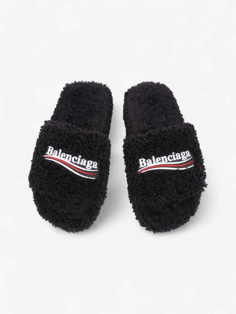 Balenciaga Furry Slider Black / White / Red EU 37 UK 4 Image 8