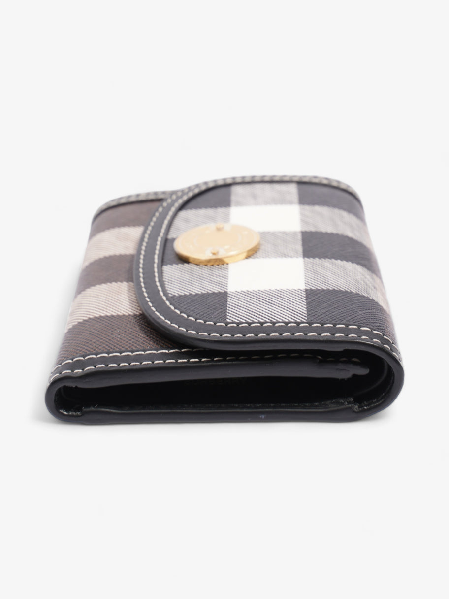 Burberry Check Folding Wallet Dark Birch Brown Coated Canvas Image 3