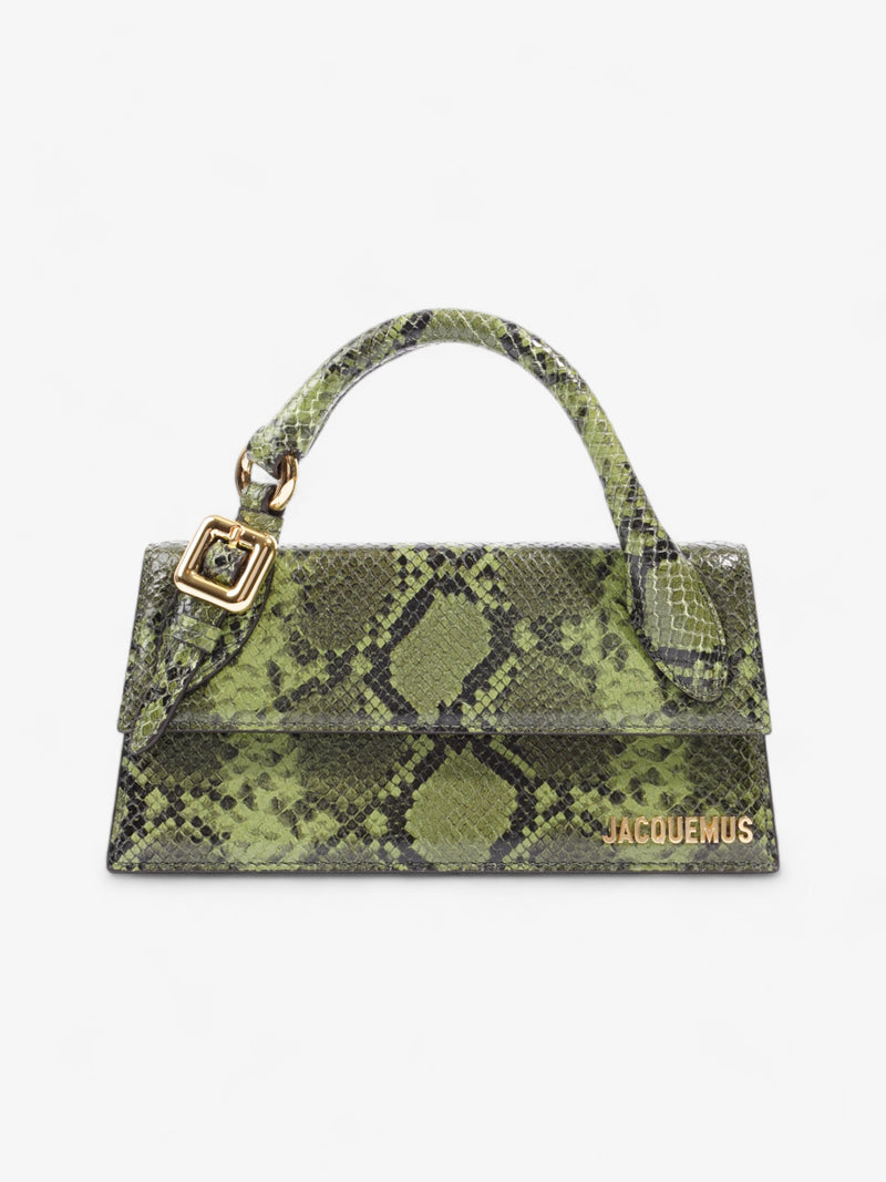  Jacquemus Le Chiquito Long Boucle Green Embossed Leather