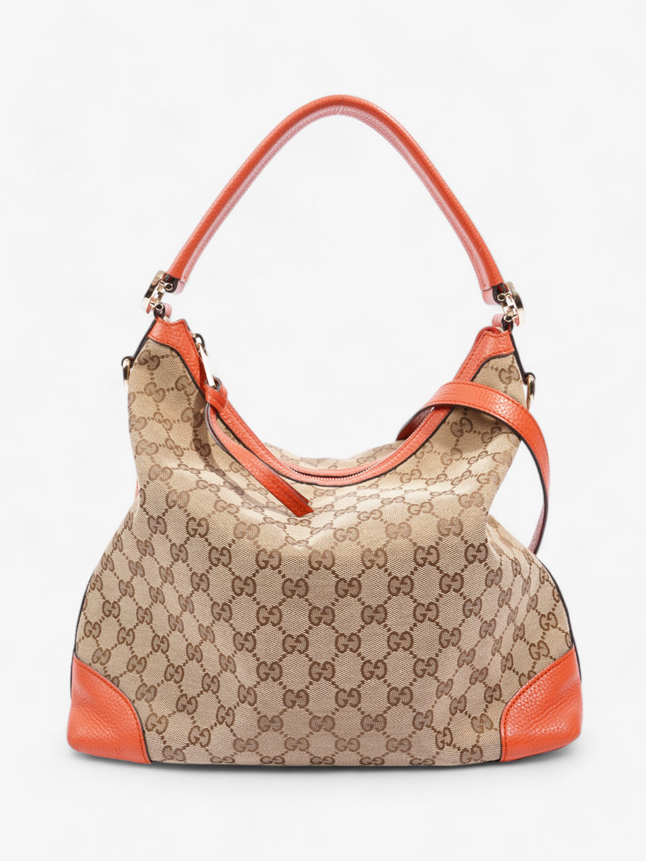 Gucci GG Hobo Beige And Ebony GG Supreme / Orange Canvas Image 1