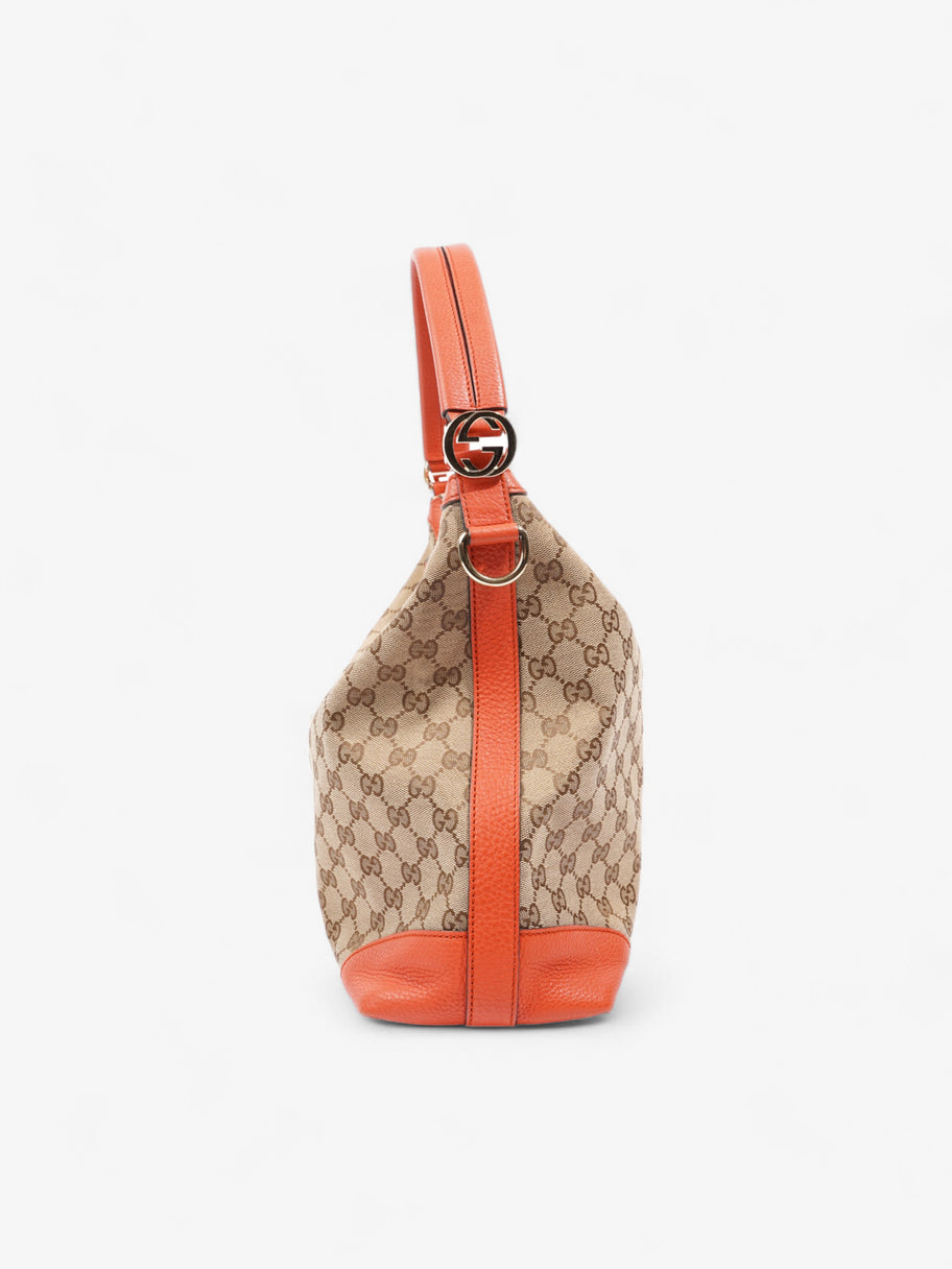 Gucci GG Hobo Beige And Ebony GG Supreme / Orange Canvas Image 3