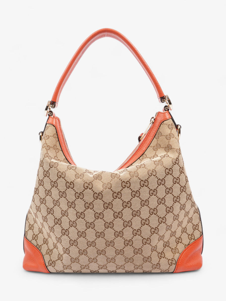 Gucci GG Hobo Beige And Ebony GG Supreme / Orange Canvas Image 4