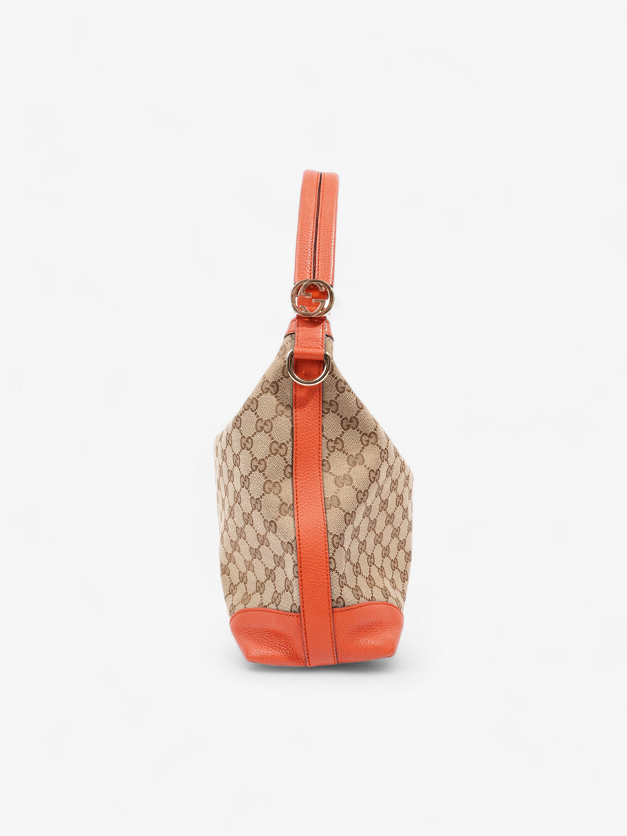 Gucci GG Hobo Beige And Ebony GG Supreme / Orange Canvas Image 5