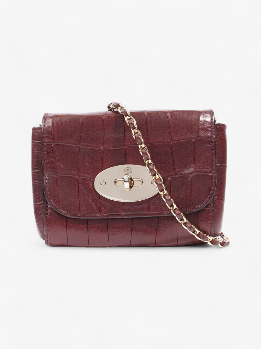 Mulberry Lily Burgundy Embossed Leather Mini Image 1