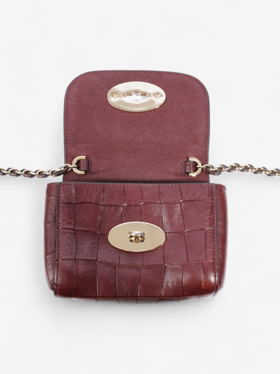 Mulberry Lily Burgundy Embossed Leather Mini Image 7