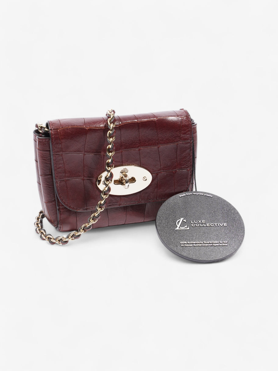 Mulberry Lily Burgundy Embossed Leather Mini Image 9