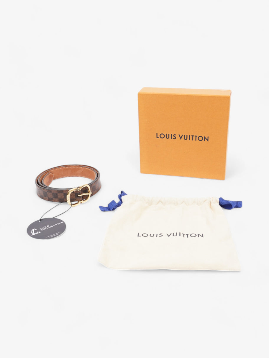 Louis Vuitton Mini 25mm Belt Damier Ebene / Gold Coated Canvas 75cm / 30