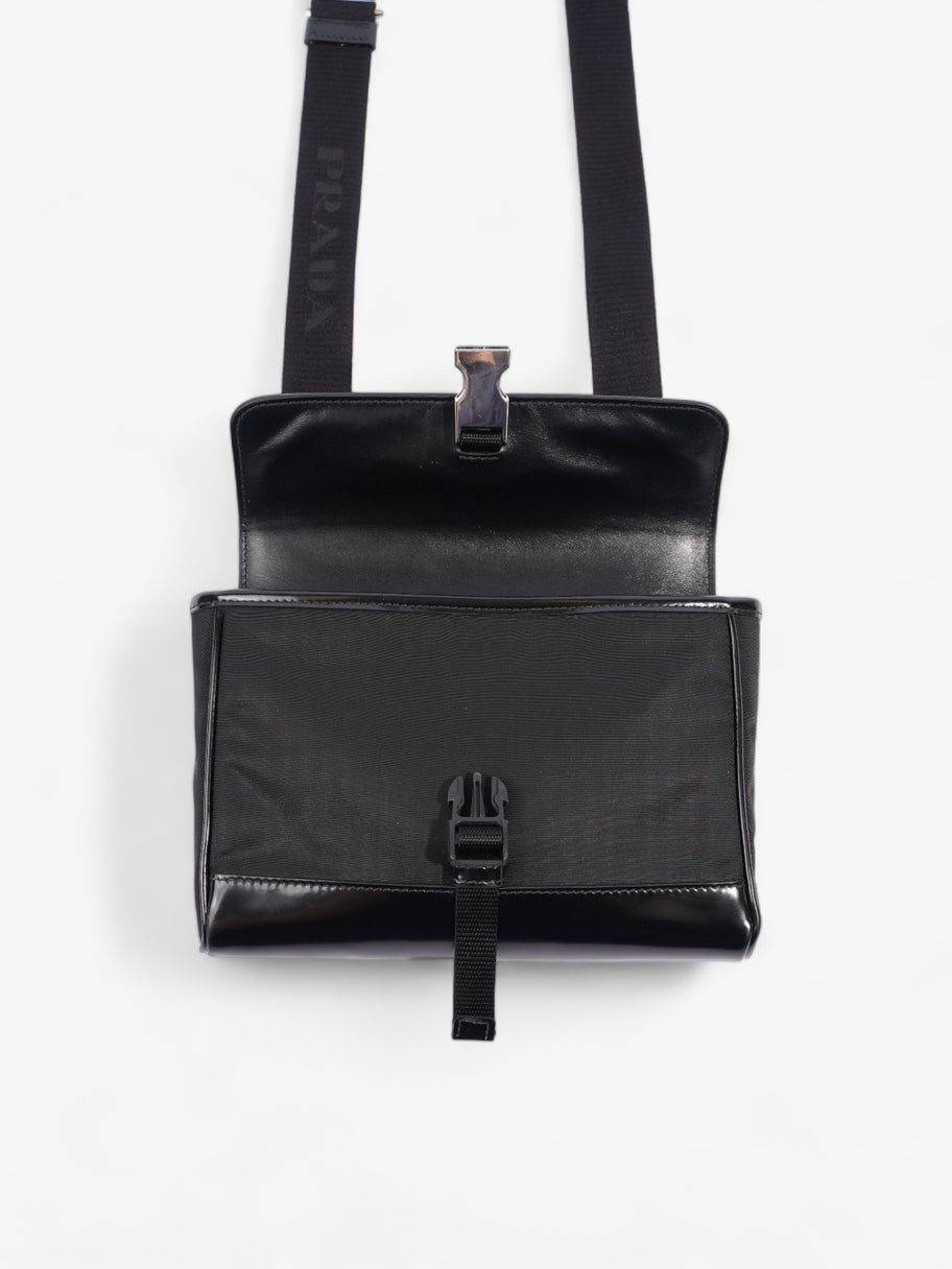 Prada Buckle-Flap Branded Messenger Black Re Nylon Image 7