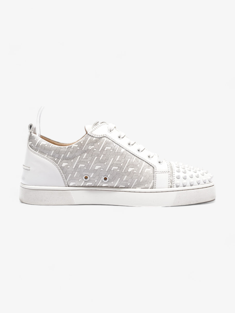 Christian Louboutin Louis Junior Spikes Flat White / Grey Patent Leather EU 44.5 UK 10.5 Image 4