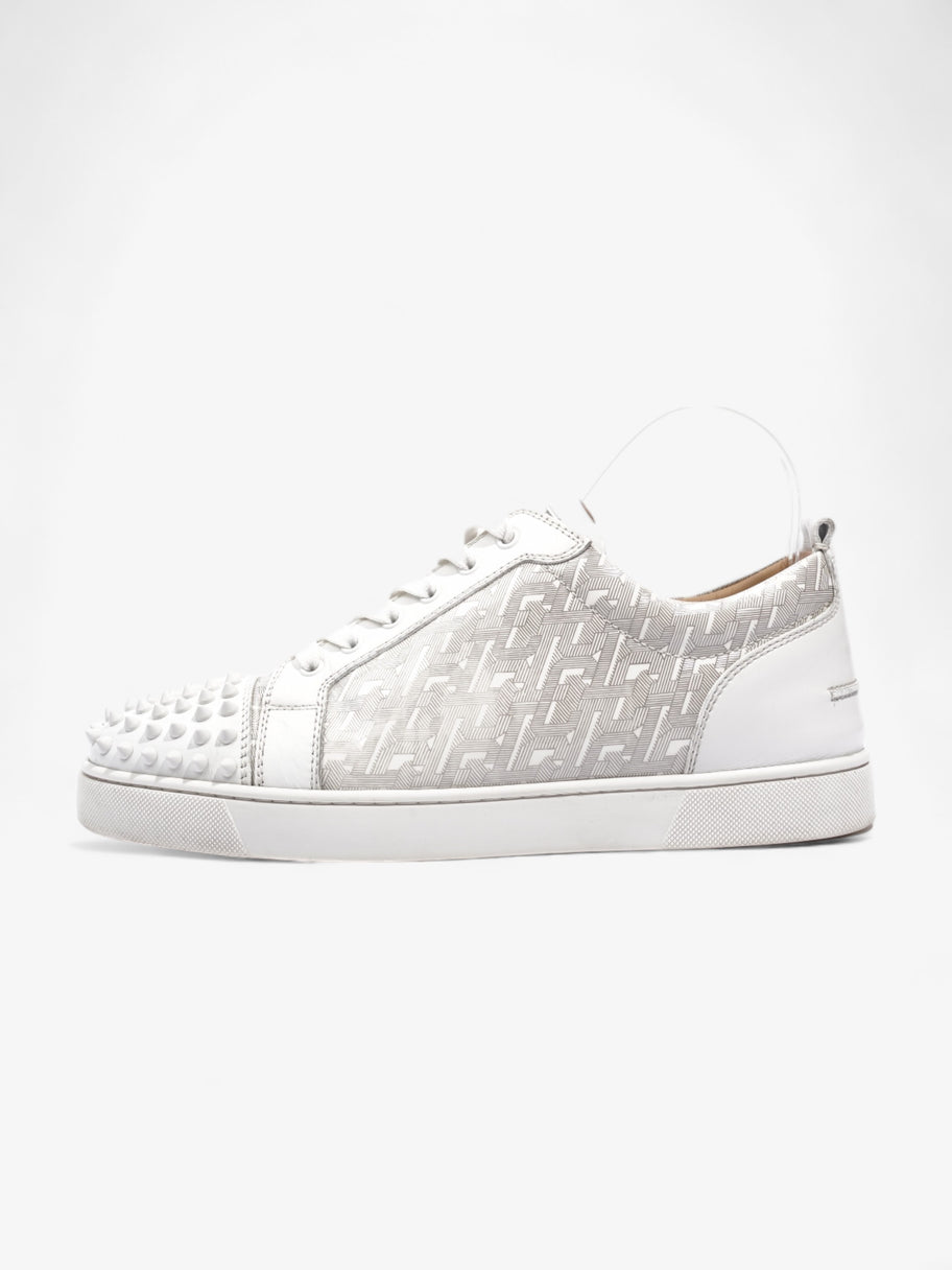 Christian Louboutin Louis Junior Spikes Flat White / Grey Patent Leather EU 44.5 UK 10.5 Image 5