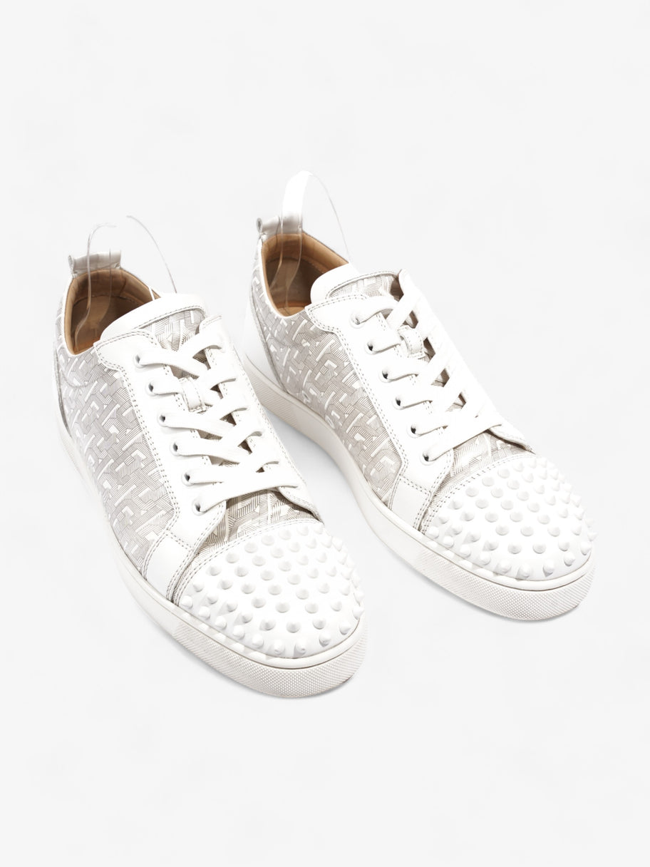 Christian Louboutin Louis Junior Spikes Flat White / Grey Patent Leather EU 44.5 UK 10.5 Image 8