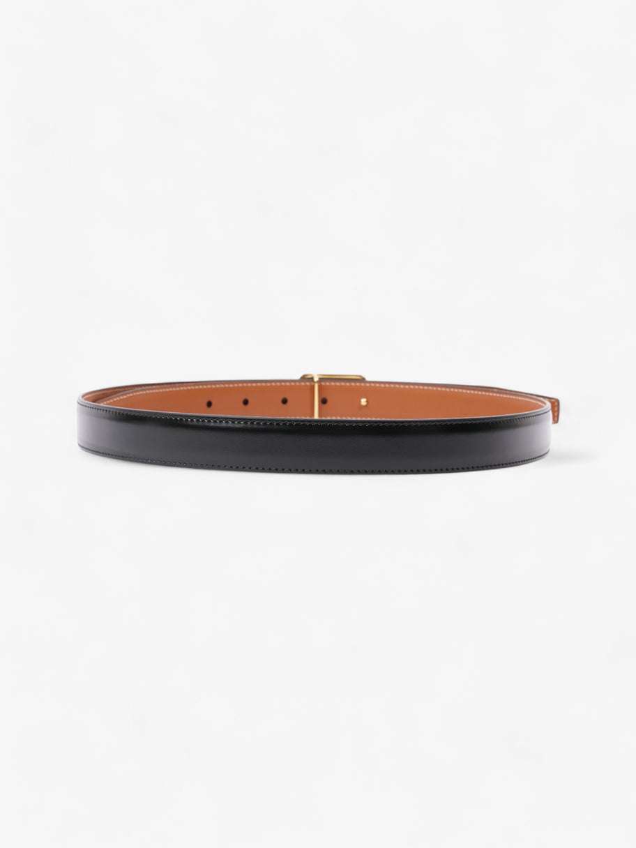 Celine Triomphe Reversible Belt Black / Gold / Brown Leather 85cm Image 3