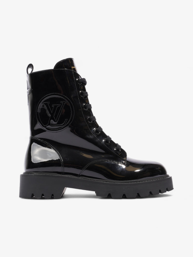  Louis Vuitton Territory Flat Ranger Boots Black Patent Leather EU 40 UK 7