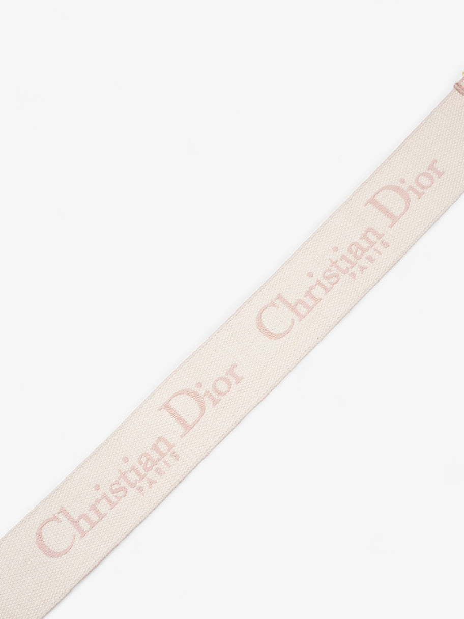 Christian Dior Embroidered Strap Pink / cream Canvas Image 6