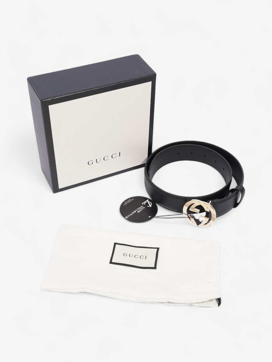 Gucci Interlocking G Belt Black / Gold Leather 70cm / 28