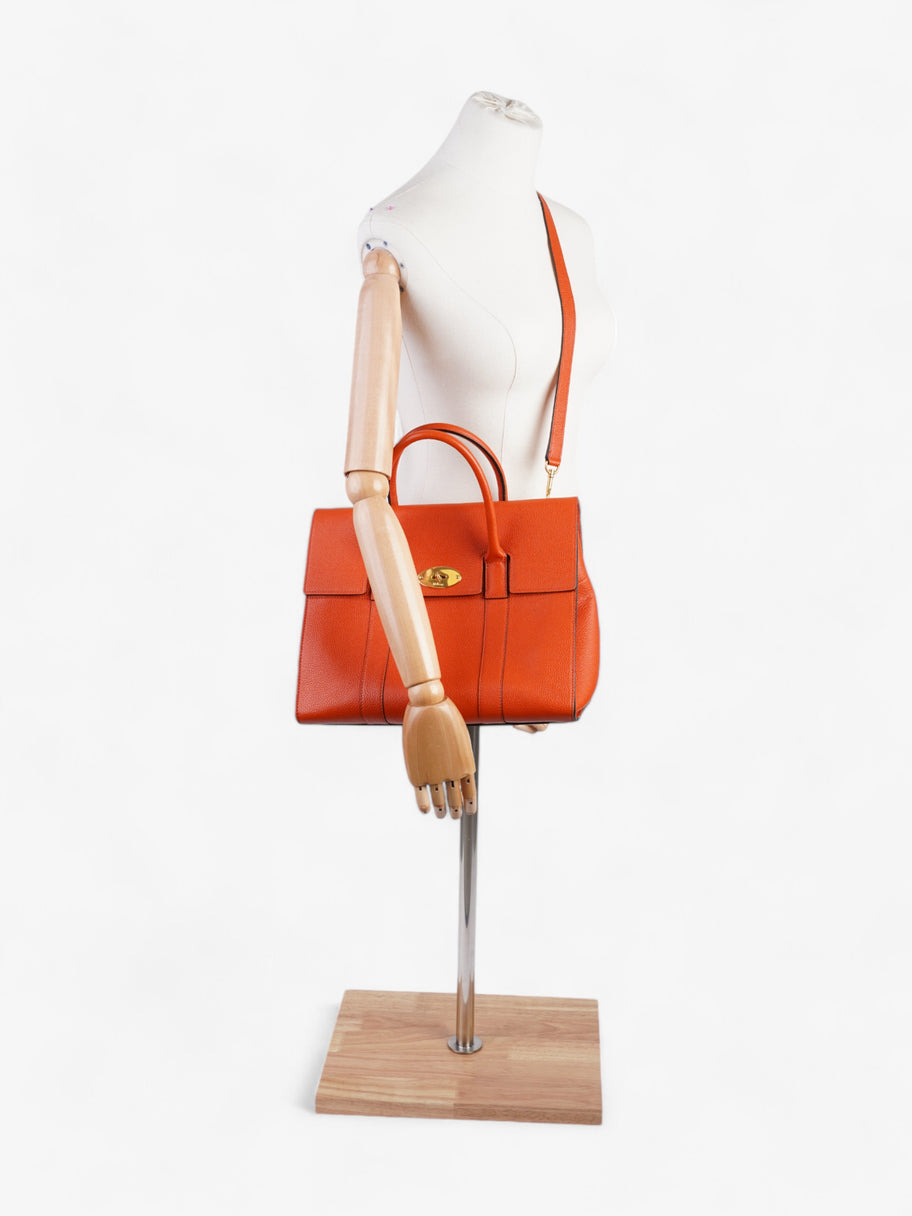 Mulberry Bayswater with Straps Bright Orange Grained Leather Image 2