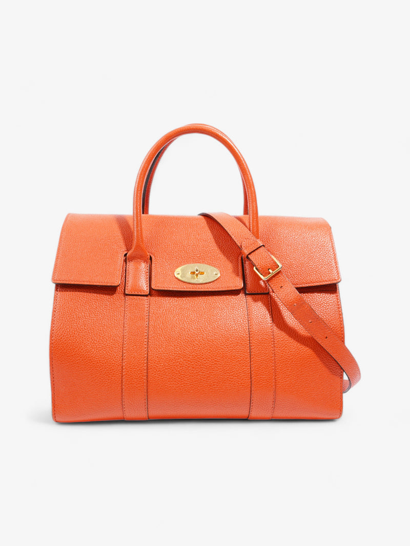  Mulberry Bayswater with Straps Bright Orange Grained Leather