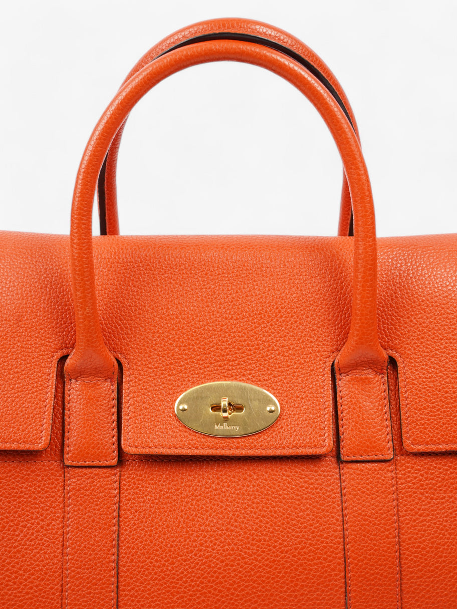 Mulberry Bayswater with Straps Bright Orange Grained Leather Image 7