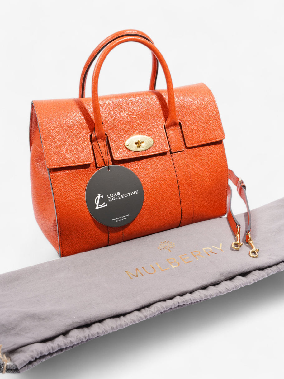 Mulberry Bayswater with Straps Bright Orange Grained Leather Image 10