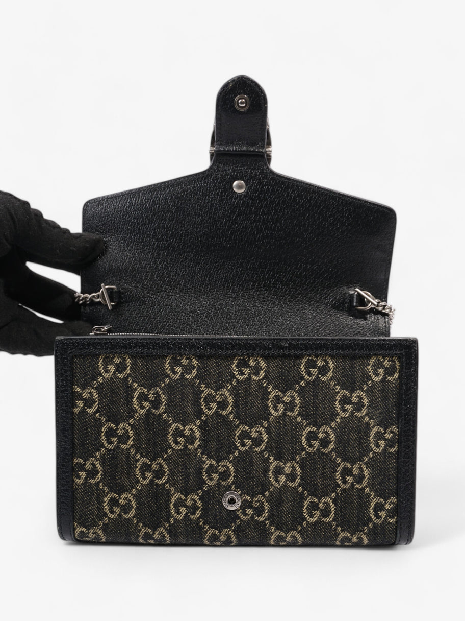 Gucci Dionysus Chain Wallet Black / GG Supreme / Ivory Denim Image 8