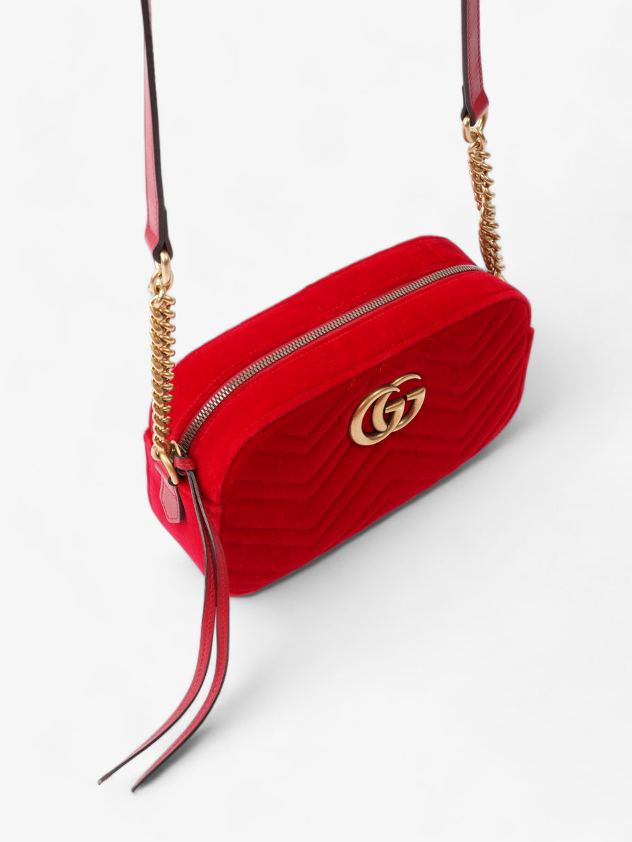 GG Marmont Chain Small Hisbiscus Red Velvet Image 7