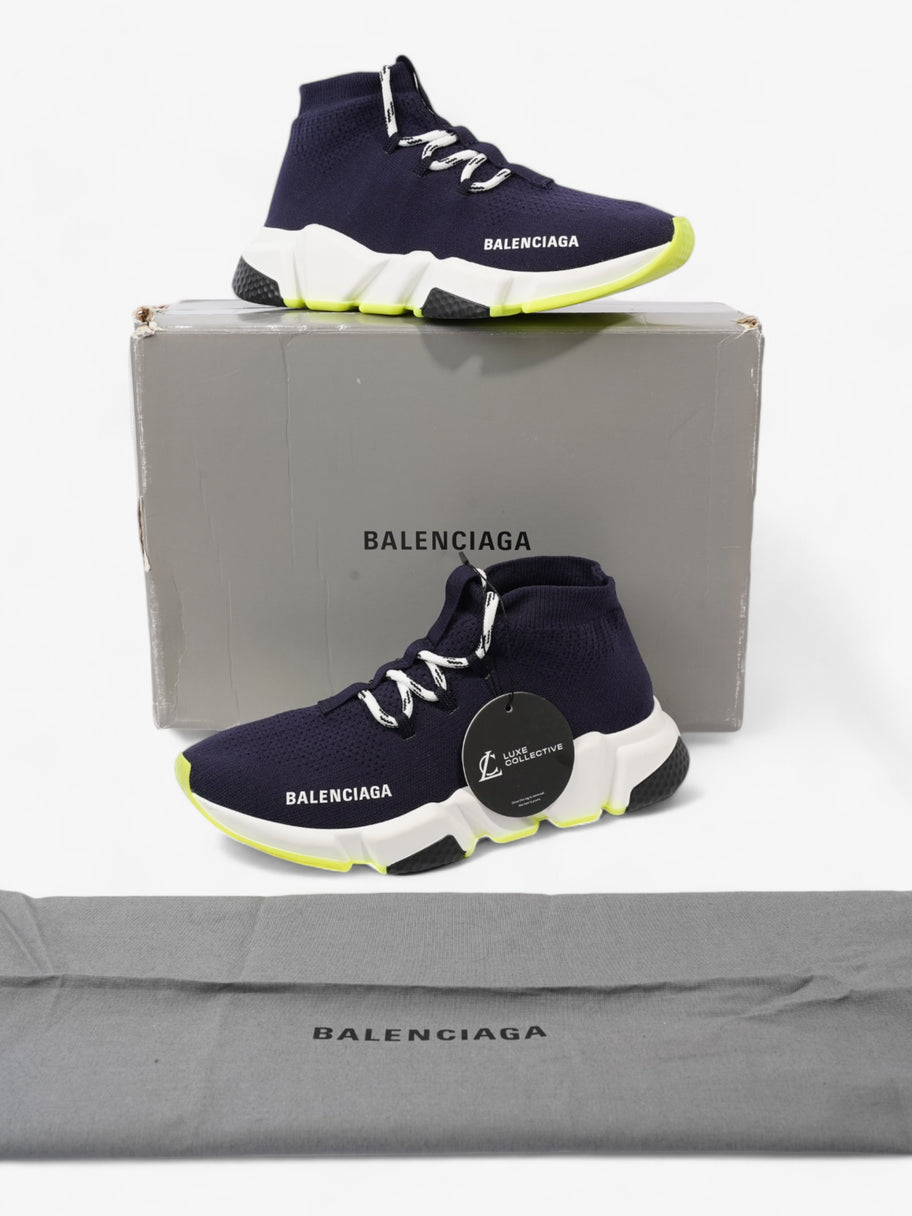 Balenciaga Speed Lace-Up Navy Blue / White Cotton EU 37 UK 4 Image 10