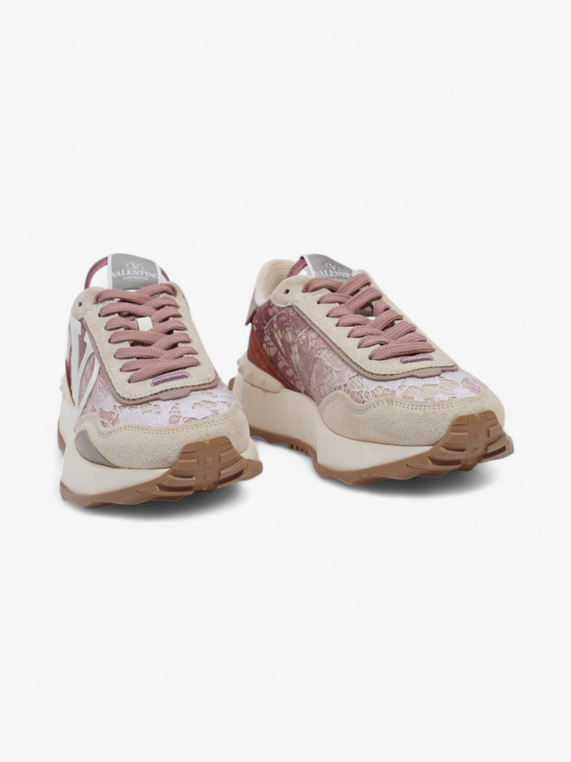  Valentino Vlogo Lacerunner Pink / Stone  / Maroon  Lace EU 37.5 UK 4.5