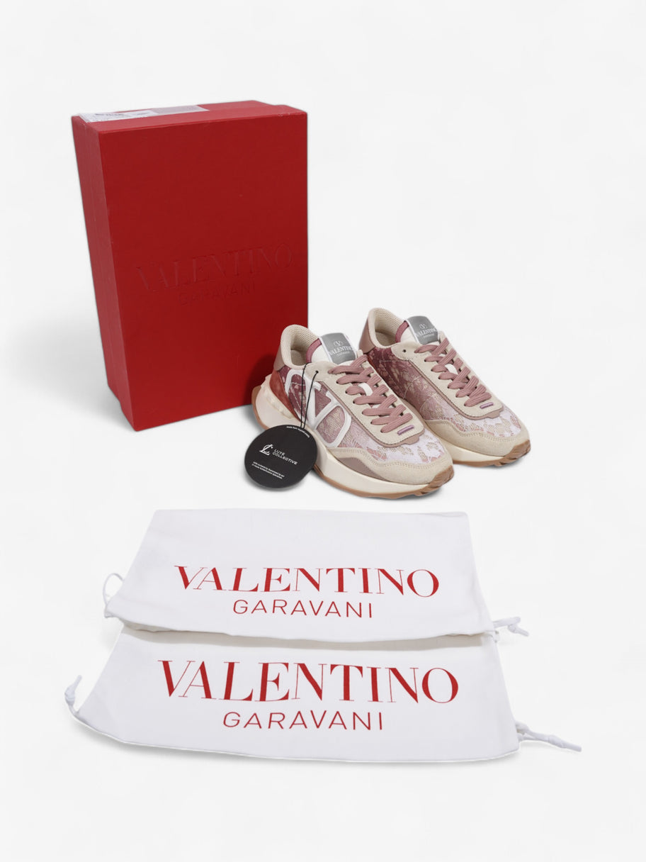 Valentino Vlogo Lacerunner Pink / Stone  / Maroon  Lace EU 37.5 UK 4.5 Image 8