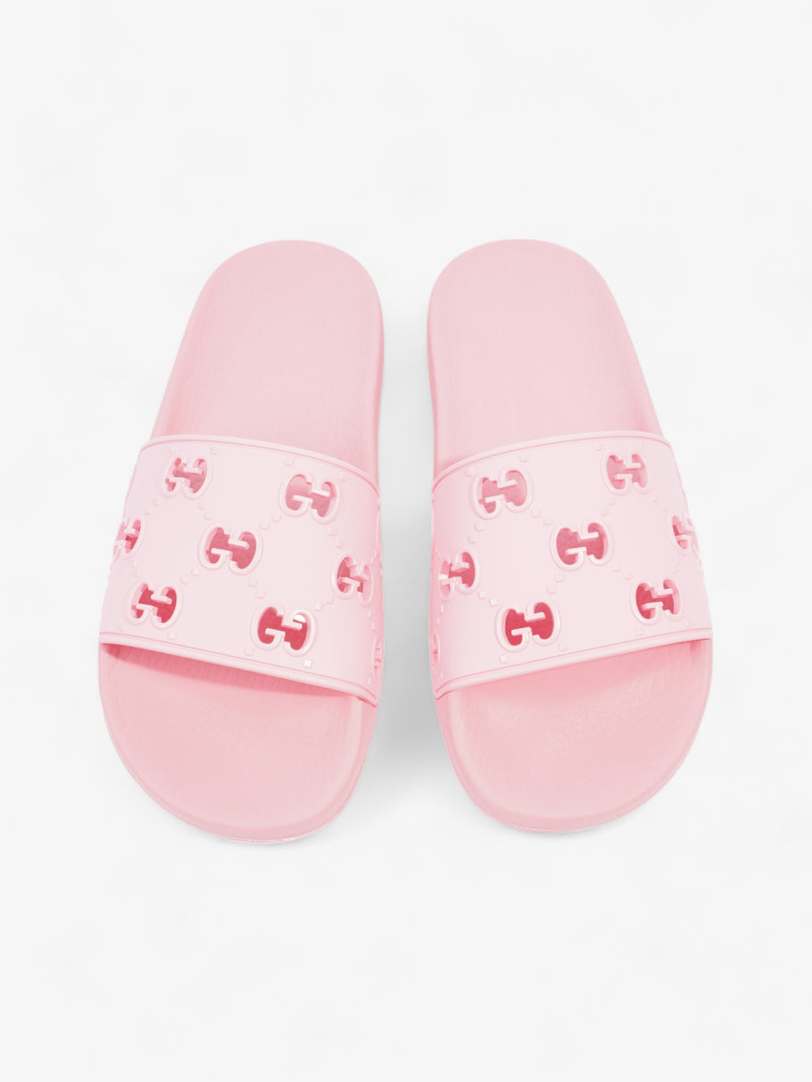 Pink rubber gucci slides online